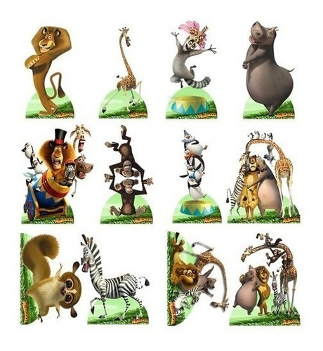Decoração De Festa  Madagascar - 10 Displays De 20cm