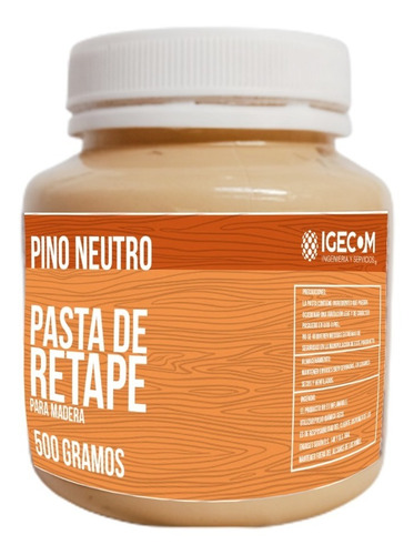 Masilla Retape Neutro 500 Gr Para Madera