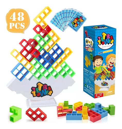 Juego De Equilibrio Tetra Tower, 48 Bloques De Construcción
