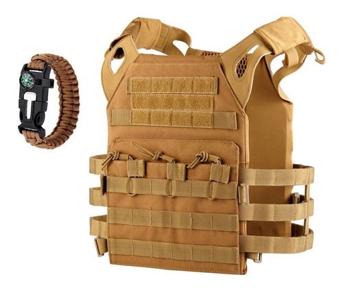 Chaleco Tactico Rbn Tactical Molle Airsoft Tan Pulsera