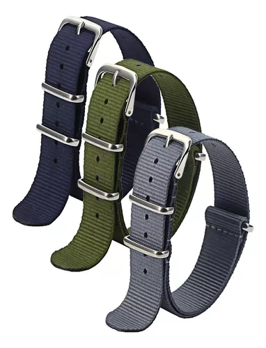 Correa de reloj de nylon Nato 22mm 23mm Negro/Verde militar Correa de reloj  de tela de nylon, 22mm : : Moda