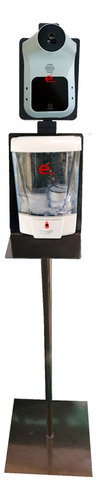 Pedestal Con Termómetro + Dispensador Gel Antibacterial V8