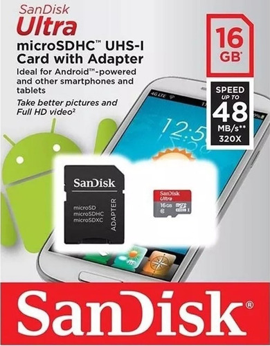 Kit 2 Micro Sd 16gb Ultra Sandisk Classe10speed 80mbs 320x