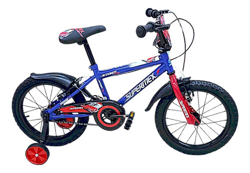 Bicicleta Supermex Storm 16 Para Hombre Con V-brakes Storm Azul 16 "