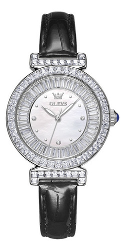Reloj Luminoso Olevs 9983 De Piel, Cuarzo Y Diamantes