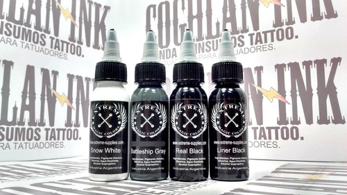 Imagen 4 de 10 de Set Tattoo Extreme 5 Tintas X 1oz = 5 Oz Tatuajes Tatuar