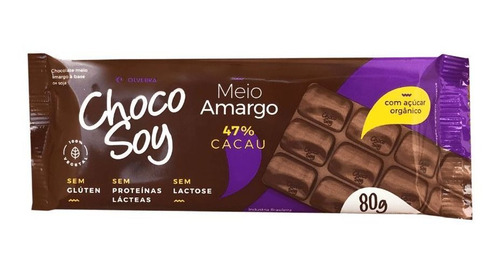 Barra Meio Amargo 80gr - Chocosoy