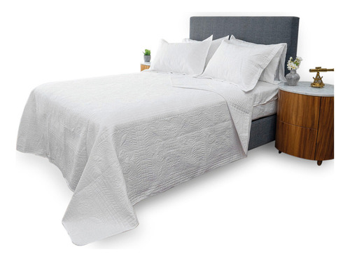 Colcha Gala Blanca Doble Vista Queen Size
