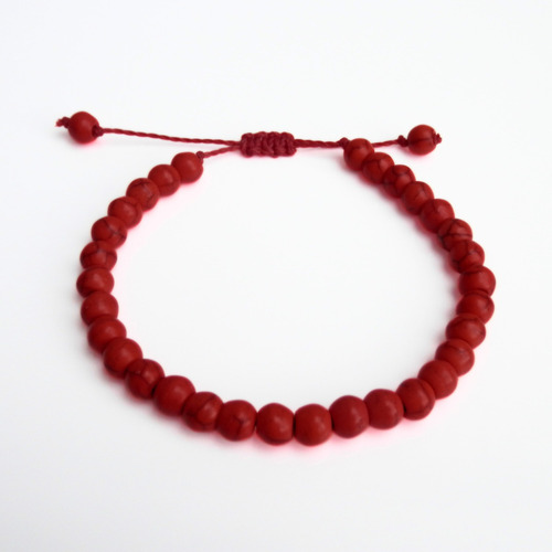 Pulsera Hombre Piedras Roja 6mm Ultra Moda!!!