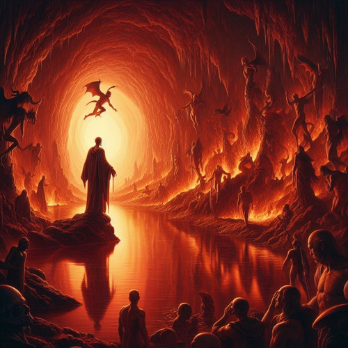 Obra Arte Digital Infierno De Dante_v2 50x50cm Pieza Única