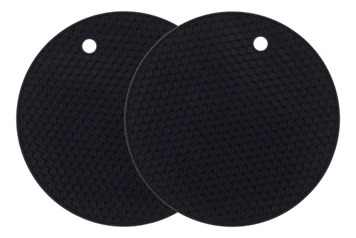 Kit Dois Descanso Redondo Preto 18cm Weck