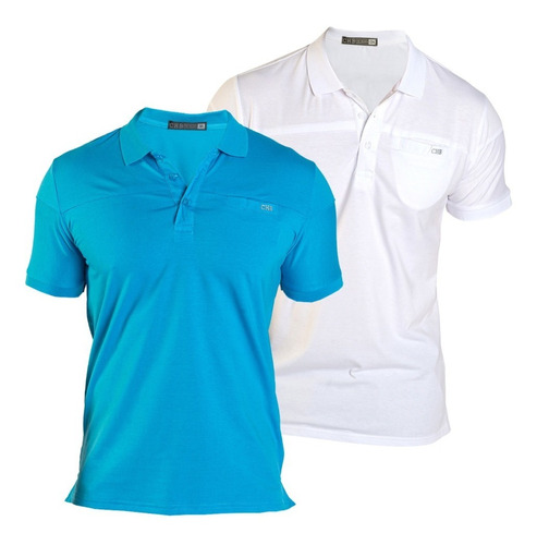 Pack 2 Playeras Polo Comodas Hombre Slim Fit Varios Colores