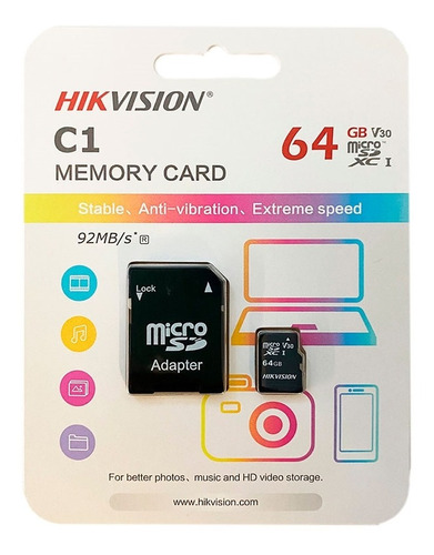 Micro Sd Card 64 Gb Clase 10 Hikvision C1 Series Circuit