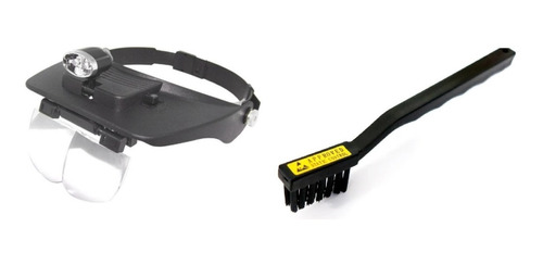 Lupa De Cabeça Led Slc-1009 4 Lentes + Escova Esd Limpeza 