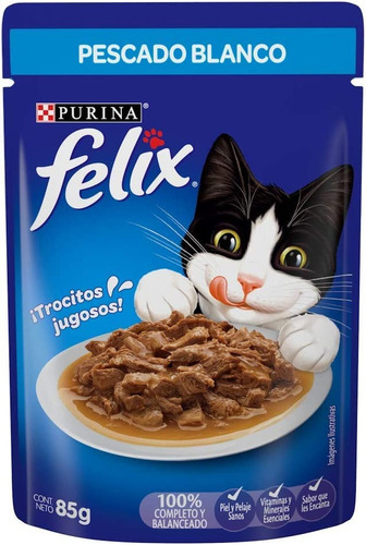 Sobre Comida Purina Felix Pescado Blanco Salsa 85gr