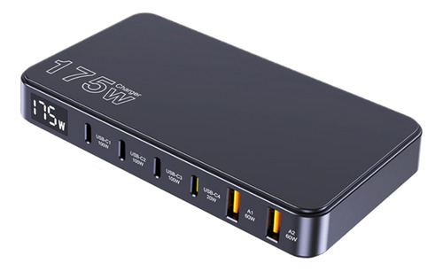 Carregador De Mesa 175w Turbo 4 Usb-c 2 Usb-a E 2 Cabos 100w
