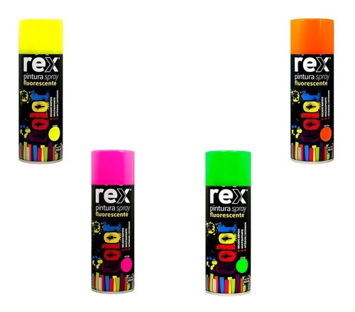 Rex Pintura Spray Fluorescente Colores Varios 400 Ml