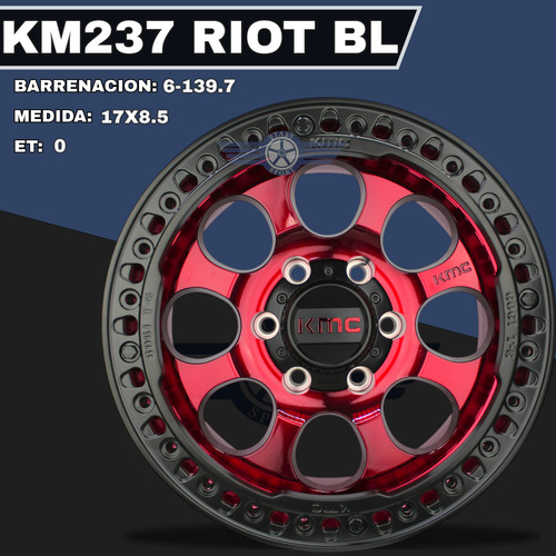 Rines 17 Kmc Riot Beadlock 6-139.7 Tacoma Hilux Ranger L200