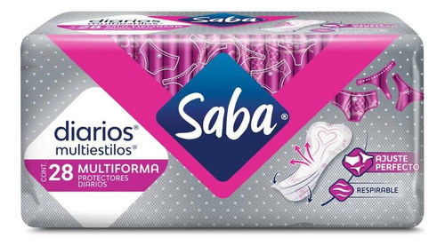 Protectores Saba Diarios Multiestilos Multiforma 28 unidades