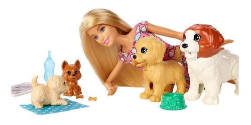 Imagen 3 de 9 de Barbie Sisters and pets/Familia guardería perritos FXH08
