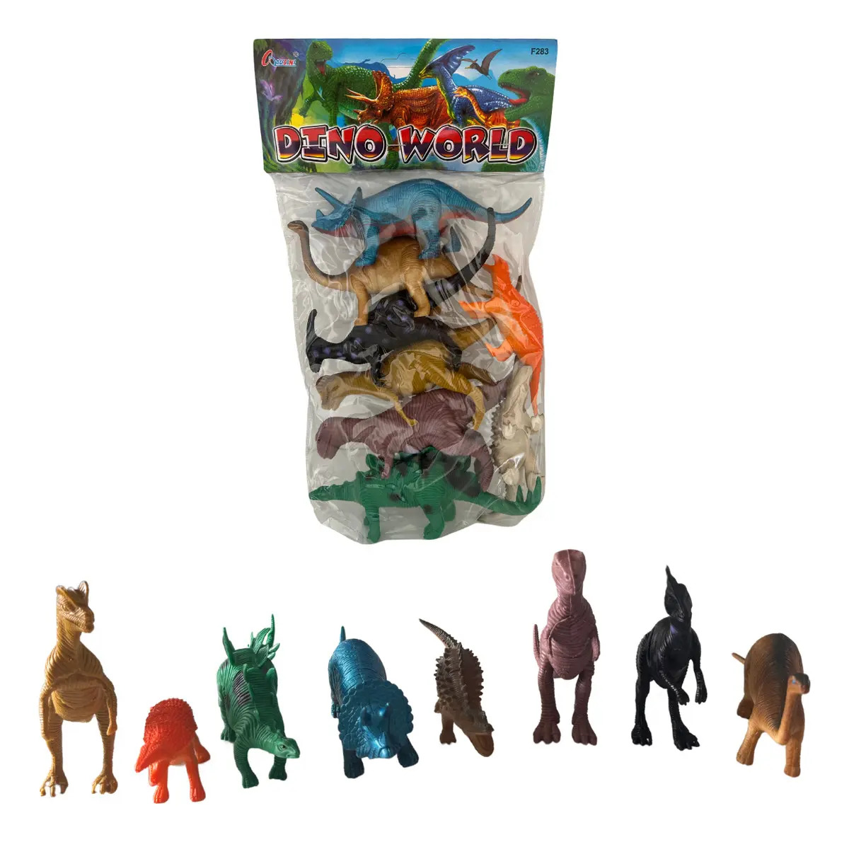 Kit 8 Dinossauros Miniaturas Dinos Borracha Coleção Animais