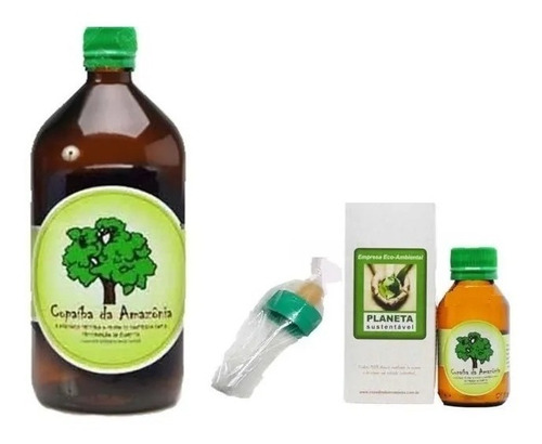 Imagem 2 de 2 de Óleo Copaíba Da Amazônia 1 Litro 100% Puro+100 Ml Brinde