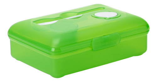 Recipiente Plastico Con Tenedor Verde Smash - 21691 Color Verde Lima
