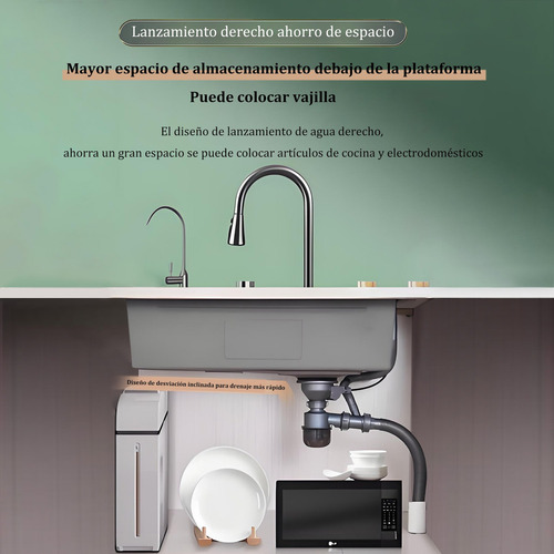 Tarja Fregadero De Cocina Acero Inoxidable Organizador 80*45 Color Plateado