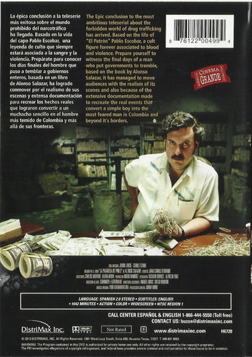 Pablo Escobar, El Patrón Del Mal Parte 3 Dvd Serie Nuevo