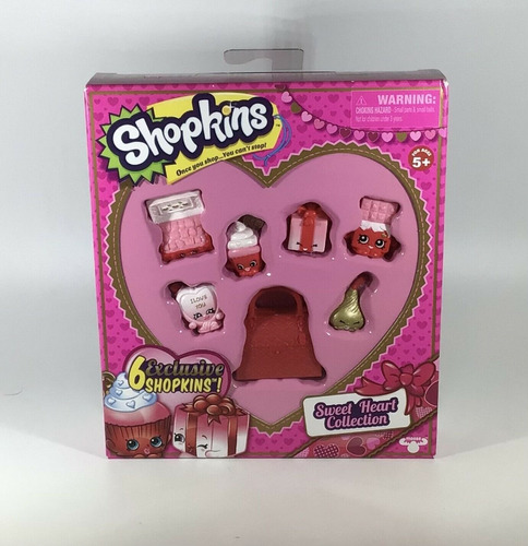 Set De Juguete 6 Shopkins Y 1 Bolso Shopkins Sweet Heart