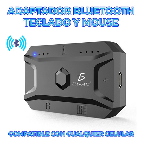 Kit Gamer 5 En 1 Bluetooth Para Celular Android Ele-gate Mouse Negro Teclado Negro Ele-Gate GM.GM2.P