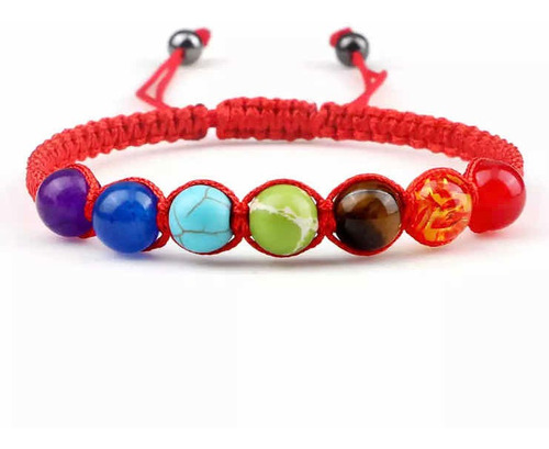 Pulsera Roja De Los 7 Chakras Piedras Amuleto Energía