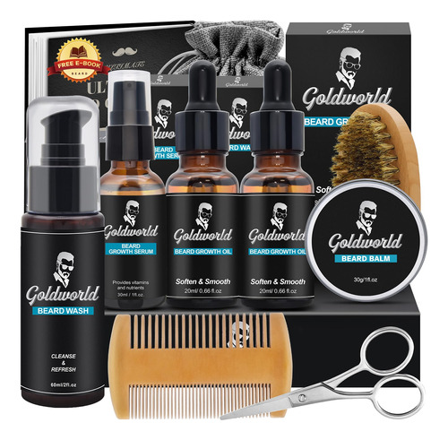 Goldworld Kit De Cuidado De La Barba, Con Jabon Para Barba, 