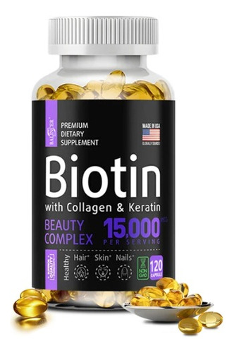 Balincer Biotin 15000mcg Biotina 120 Softgels