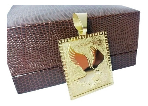 Imagem 2 de 4 de Pingente Placa Águia 10 Gramas Ouro 18k 750