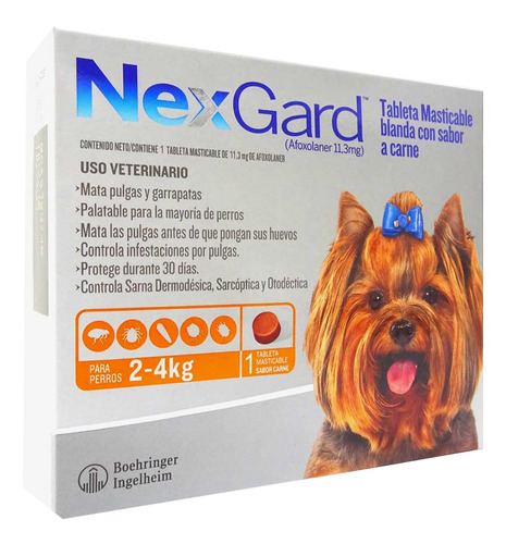 Nexgard 2-4kg Pastilla / Tableta Contra Pulgas Y Garrapatas