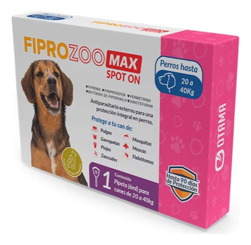 3x2 Pipetas Antipulgas  Para Perro (de 20 A 40 Kg) 