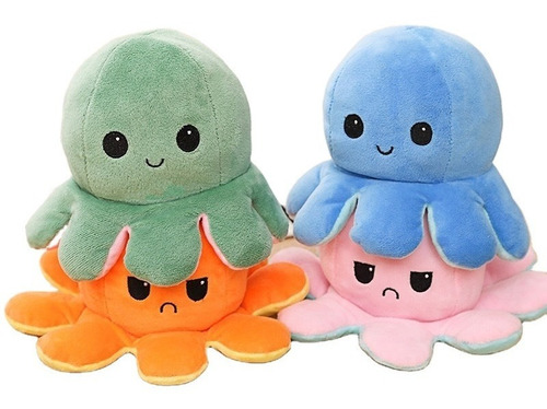 Pulpo Peluche Reversible Antiestrés 3 Piezas. Precio Mayoreo