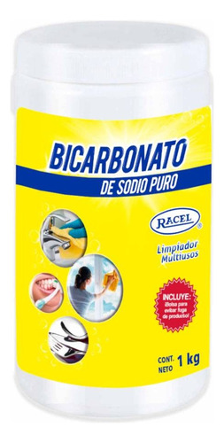Bicarbonato De Sodio Puro Bote 1 Kg Multiusos Hogar Racel