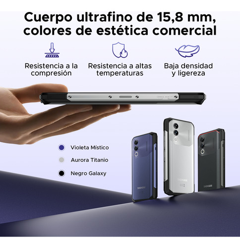 Doogee Blade 20 Teléfonos Móviles Rugerizados Celular Resistente Con 10300mah De Batería, Pantalla Ips 6.6, Android 15 Nfc Y Triple Ranura Sim/tf