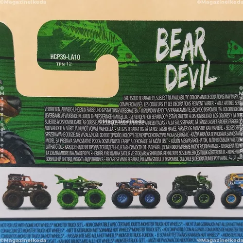 Carrinho Hot Wheels Monster Trucks Bear Devil HCP39 Pronta Entrega