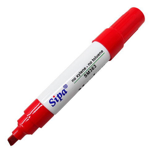 Marcador Permanente Sipa Marker Rojo 6.0 Mm Punta Cincel