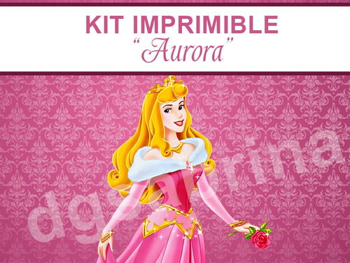 Kit Imprimible Editable Aurora, Bella Durmiente, Candybar