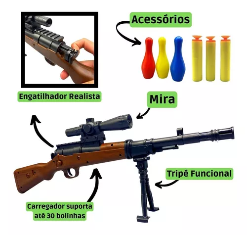 Arma De Brinquedo Sniper Grande 50cm Lança Bolinha De Gel