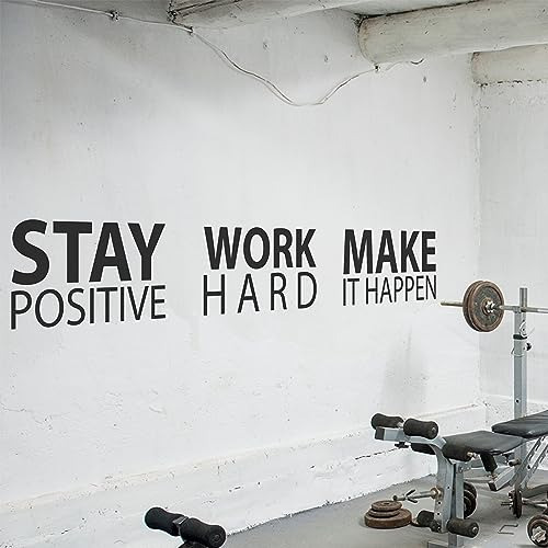 Large Stay Positive Work Hard Make It Happen Adhesivo De Par