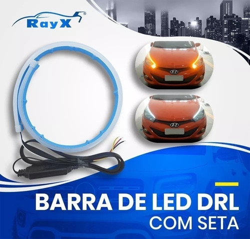 Par Fita Barra Led 45cm Flexível Farol Drl + Seta 