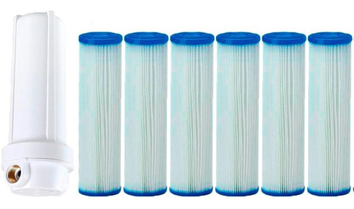 Kit Filtro Água Caixa Da Água, Com 6 Refil Lavável 5micra
