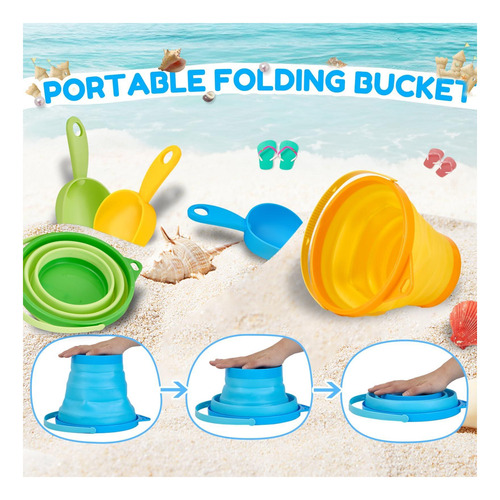 Set De Cubos De Playa De Playa Hmil -u Cubos De Arena De Con