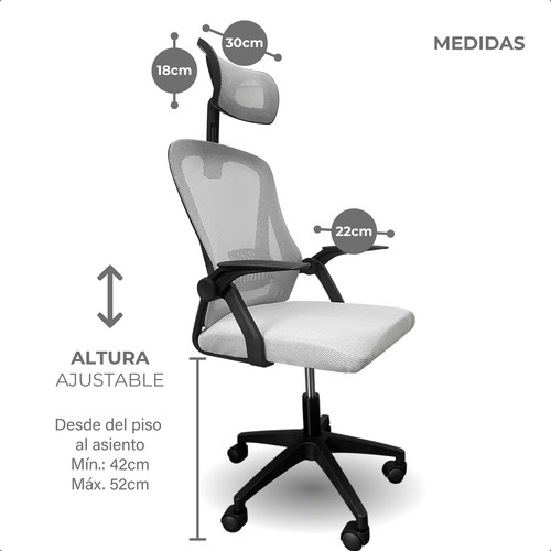 Silla Pc Oficina Escritorio Ergonomica Ruedas Soporte Lumbar