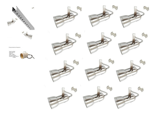 Kit 12 Spot Trilho Perfilado Eletrocalha Par20 Bulbo Led D2